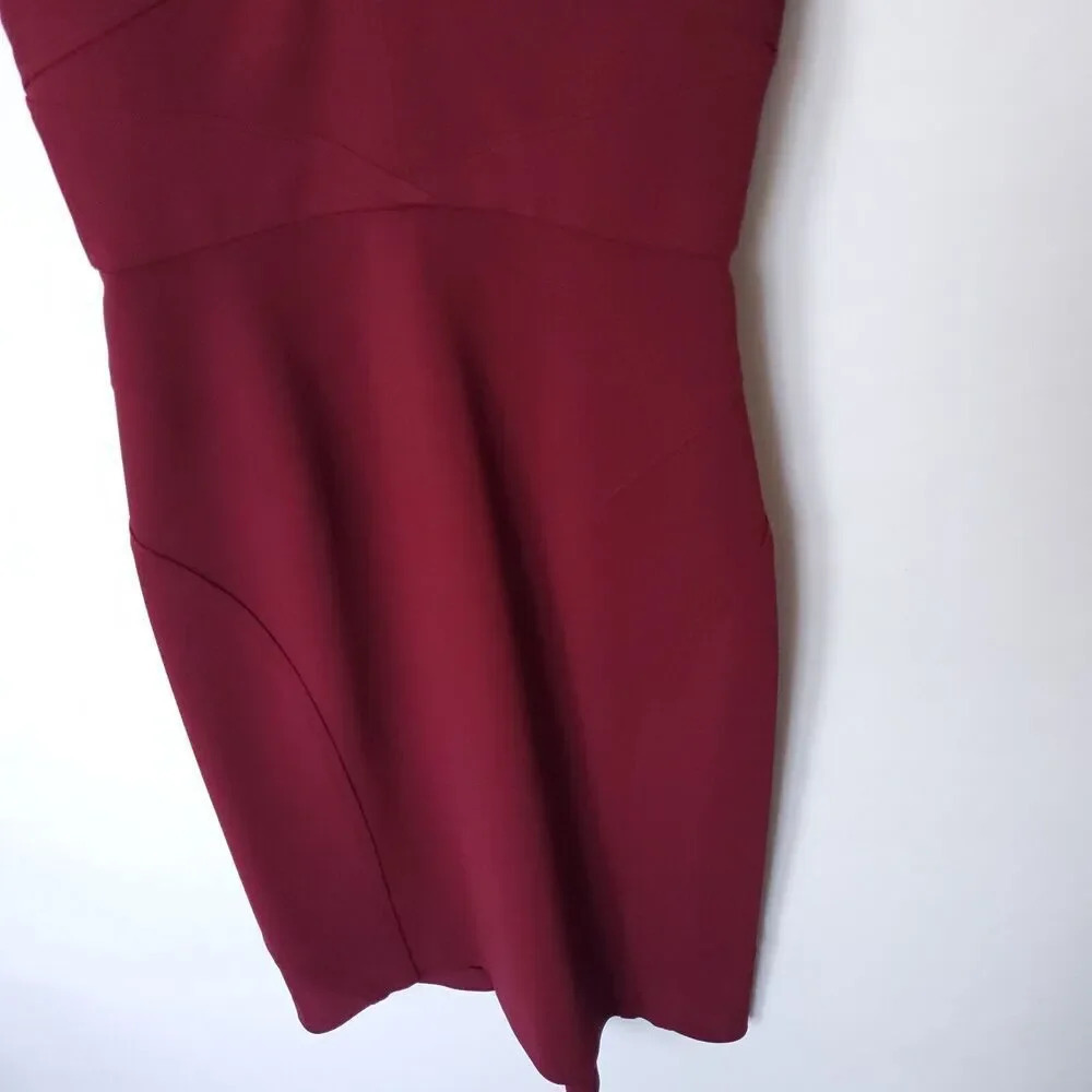 Zac Posen Z Spoke Women Mini Dress Sheath Knee Length Size0 Burgundy Bodycon NWT - Picture 6 of 14